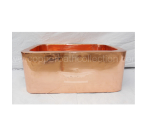 100% cuivre moderne contemporain boîte unique cuisine navire évier robinet brillant tablier rectangulaire simple bol un trou comptoir pour - Product Image 1