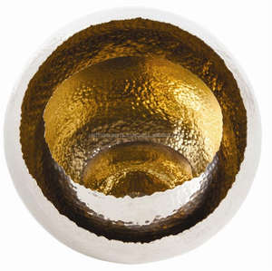 Elegant Hammered Nickel Iron Flower <b>Vase</b> <b>Set</b> Stylish Metal Floor <b>Vase</b> Bowls with Unique Finish - Product Image 1