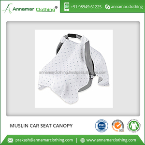 Wholesale Price 100% Organic Cotton Muslin Baby Car Seat Canopy Cover Manufacturer India - Product Image 3