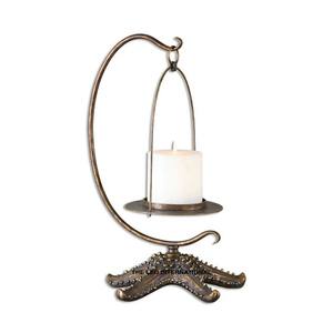 Porte-bougie votif classique exclusif de style designer, en aluminium plaqué or, pour la décoration de la maison - Product Image 1