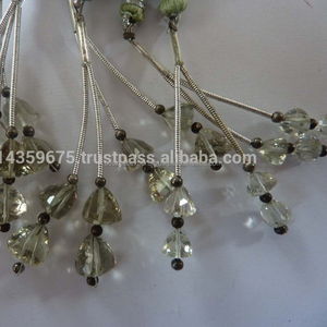 Triangle Forme Améthyste Verte Pierres Précieuses En Vrac Paires Perles Perles De Pierre Améthyste Verte - Product Image 1