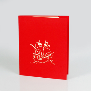 Modèle 3D personnalisé de bateau pour carte de voeux Pop up pour vous remercier pour les clients et les partenaires ou joyeux anniversaire - Product Image 4