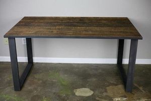 Mesa de Comedor Moderna de Estilo Industrial con Tapa de Madera Maciza y Base de Hierro, Muebles para el Hogar para el Comedor o Uso como Escritorio de Oficina - Product Image 2