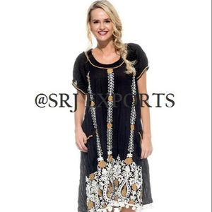 Túnica de vestir con bolsillos exteriores para mujer, ropa personalizada, elegante, equilibrio, Imperial, Aari, bordada, manga de burbuja, venta al por mayor - Product Image 2