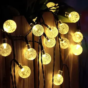 Miyousouhait — guirlande lumineuse solaire, 30 ampoules, effet 7.8M, Globe, pour jardin de noël, féerique