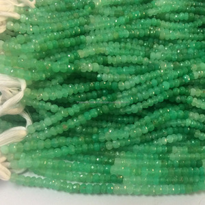Cuentas de piedras preciosas facetadas de crisoprasa AAA, 6mm, hilo para fabricación de joyas, precio al por mayor, verde semiprecioso, suelto - Product Image 1