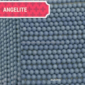 AA + Grade Angelite Gemstone Beads Strands Round Stone Beads - Product Image 1