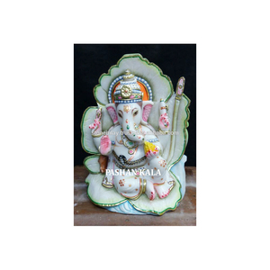 Estatua de Ganpati de Mármol Hecha a Mano - Product Image 1
