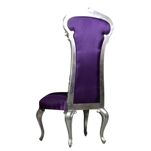 เก้าอี้รับประทานอาหารสไตล์บาร็อคเก้าอี้รับประทานอาหารทำจากไม้เนื้อแข็งหลังสูงสไตล์ยุโรปสีม่วง - Product Image 2