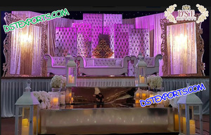 Paneles de pared de cuero de lujo para boda, paneles de fondo de escenario para bodas, marcos de escenarios de boda india, decoración de boda - Product Image 3