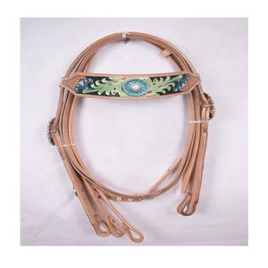 Ensemble de tack de cheval occidental en cuir usiné de qualité supérieure Headstall et cuirasse de cheval directement du fournisseur pour les selles occidentales - Product Image 1