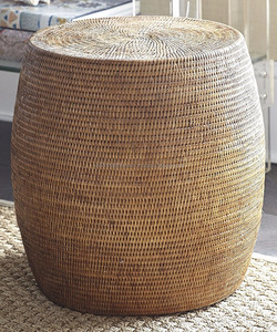 Tabouret tambour en rotin tressé en gros, fabriqué par des artisans au Vietnam - Product Image 2