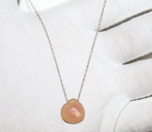 Conjunto de collar y cadena de Plata de Ley 925 sólida de cuarzo rosa natural, joyería para venta al por mayor - Product Image 3