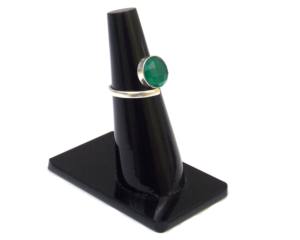 Pierre précieuse d'onyx vert avec forme ronde plaquée argent beau cadeau pour sa bague réglable fantaisie faite à la main - Product Image 4
