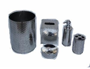 Modern Luxury Mirror Polished Metal <b>Weaving</b> Steel Bathroom Sets Vanity Sets Napkin Holder Soap Dispenser Waster Paper <b>Basket</b> - Product Image 2