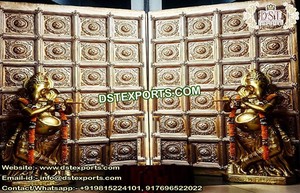 Telón de Fondo para Bodas Rajwada, Marcos de Puerta Dorados, Decoración Tradicional, Marcos de Puerta de Fibra, Hermoso Telón de Fondo Tallado en Fibra, Irlanda - Product Image 6