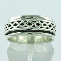 Bague tournante en argent sterling 925 à sertissage invisible, motif celtique, faite à la main en Inde, cadeau pour fiançailles, anniversaire, mariages et fêtes