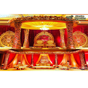 อินเดียแต่งงาน delizio mandap และเวทีอินเดียเส้นใยอินเดียสำหรับงานแต่งงานและเวทีพิเศษด้านบนของฮินดูการแต่งงาน delizio mandap สหรัฐอเมริกา - Product Image 1