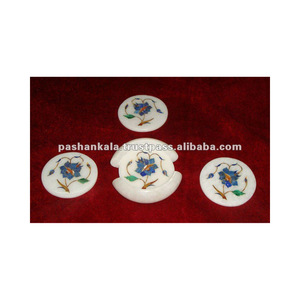 Inlay Marble Stone <b>Coasters</b> <b>Set</b> - Product Image 1
