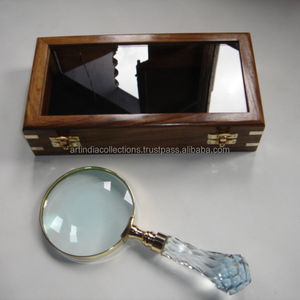 Loupe élégante de grande taille avec boîte en bois, loupe à main - Product Image 1