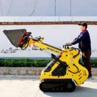 Mini pelle 23hp Bush Ranger compatible avec Dingo Kanga, châssis à chenilles télescopiques en caoutchouc, essence, godet 4 en 1, mini chargeuse à chenilles