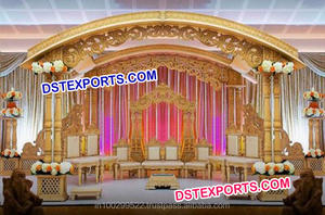 Mandap de Madera Tallada con Diseño de Cisne, Nuevo Pilar de Cisne, Mandaps de Madera, el Mejor Conjunto de Mandap de Madera Tallada para Bodas, Decoración para Eventos en Suiza - Product Image 4