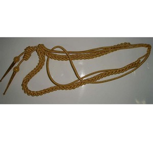 Cordon d'épaule en cuir tressé de haute qualité pour uniforme Style personnalisé Aiguillette or Mylar robe cordon épaulette Service OEM - Product Image 1