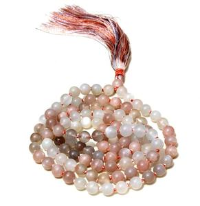 Gema Natural de alta calidad para meditación, piedra lunar de colores 108, collar de cuentas - Product Image 1