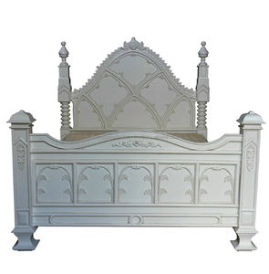 Muebles de cama imperio blanco, muebles de dormitorio clásicos de caoba Jepara Indonesia - Product Image 1