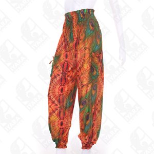 Pantalones harén para mujer, Aladdín, pierna, estampado de pavo real, pantalones de yoga florales - Product Image 2