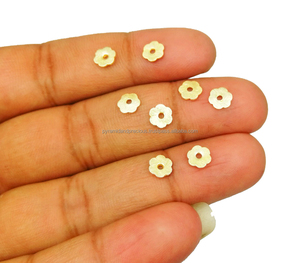 Disque de fleurs plaqué or brossé-Perles de découverte de bijoux - Product Image 4