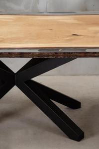 โต๊ะอาหารไม้จริงแบบพับได้สไตล์อินเดียสมัยใหม่ พร้อมเคลือบเรซิ่นอีพ็อกซี่ สำหรับห้องรับประทานอาหาร - Product Image 6