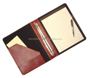 Brown Genuine Leather <b>Ring</b> <b>Binder</b> Filing Products - Product Image 1