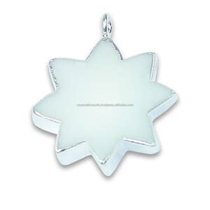 Monalisa Fine Jewelry 12mm Pendentif en forme d'étoile Plaqué or Turquoise Diamant Platine-Rhodium Galvanoplastie Argent pour les fêtes - Product Image 5