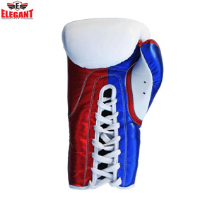 Gants de boxe en cuir véritable métallique brillant, matelassé, rouge brillant, 1 paire - Product Image 3
