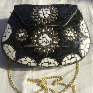Bolso de Mano Tipo Clutch con Mosaico, Diseño Moderno Oxford Negro, Hecho a Mano, de Calidad Garantizada, para Damas, Regalos de Agradecimiento - Product Image 1