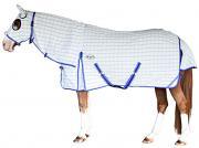 Couverture d'été pour cheval Ripstop avec capuche intégrée, doublure en coton, tissu en polyester |   Couverture d'été légère en ripstop pour cheval avec capuche intégrée - Product Image 5