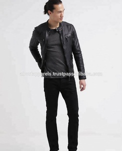 Nueva chaqueta de piel de oveja transpirable de invierno para hombre ajustada a la moda personalizada barata con estilo - Product Image 5
