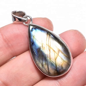 Colgantes de Plata de Ley 925 con gema de fuego para mujer, joyería hecha a mano, venta al por mayor - Product Image 3