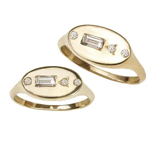Gemnel 925 стерлингового серебра Овальный Циркон минималистский перстень кольца ювелирные изделия женщин