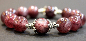 Venta caliente 12 mm Natural fresa cuarzo estiramiento cuentas pulsera hecha a mano curación cristal perlas piedra principal bodas fiestas - Product Image 5