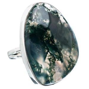 925 Sterling Silver <b>Moss</b> <b>Agate</b> <b>Ring</b> Oval Round Pear square Fancy Rectangle Natural Gemstone Stone Cabochon - Product Image 5