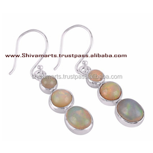 Boucles d'oreilles en pierres précieuses opale éthiopienne en argent sterling 925 fabriquées à la main pour femme et fille bijoux cadeaux - Product Image 3