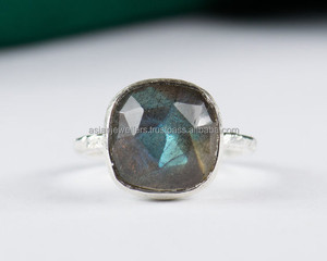 Bague mode en argent 925 vermeil Labradorite pierres précieuses pour mariages fêtes anniversaires - Product Image 1