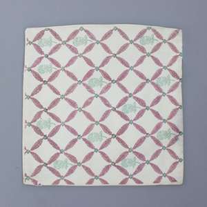 Pink Floral Hand Block Print Cotton Linen Decorative Boho 45X 45 CM <b>Square</b> Cushion Cover - Product Image 4