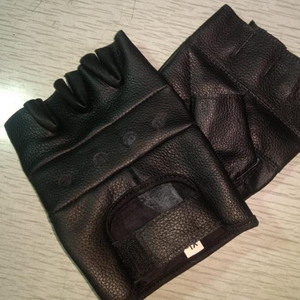 Half-Finger Leather <b>Fitness</b> <b>Gloves</b> for Gym Use - Product Image 2