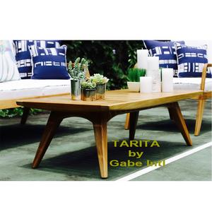 Mesa de Centro Plegable de Madera de Teca Maciza, Estilo Vintage Contemporáneo con Tablero de Listones para Uso en Exteriores - Product Image 2