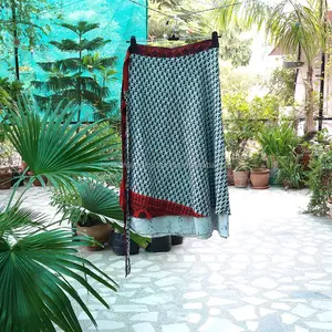 กระโปรงคลุมส่าหรีสตรี,กระโปรงอเนกประสงค์สไตล์วินเทจผ้าไหมใส่ได้ทุกวันแฮนด์เมดสไตล์อินเดียสำหรับผู้หญิง - Product Image 1