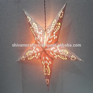 Lámparas/Linternas Decorativas de Papel con Estampados de Ganesh en Colores Variados, 5 Puntas, 60 cm, LAXMANS PSL-075 para Navidad, Venta al por Mayor desde India - Product Image 4