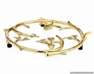 Trivet Round Shape Fancy Modern Stylish Latest Antique Design Edge Trivet <b>Gold</b> Color - Product Image 1